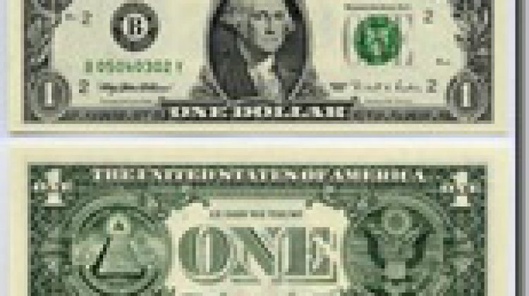 dollar bill, front and back